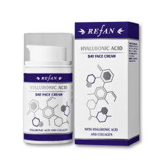 Refan Дневной крем для лица 50мл. С гиалуронкой. Увлажняет, разглаживает морщины, защищает от УФ. Для всех типов кожи. База под макияж.