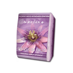 Refan Мыло-спонж "Маракуйя" 75г. 2-в-1. Очищает, отшелушивает, увлажняет. Для гладкой, сияющей кожи тела. Яркий аромат.