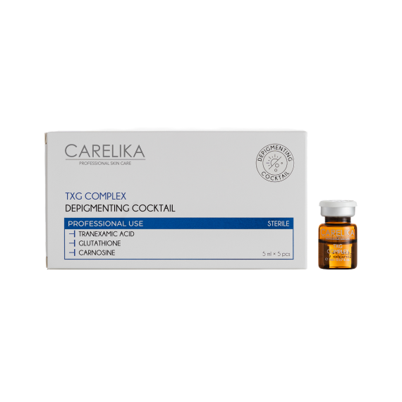 Депигментирующий мезококтейль CARELIKA TXG Complex с транексамовой кислотой, 5×5 мл.