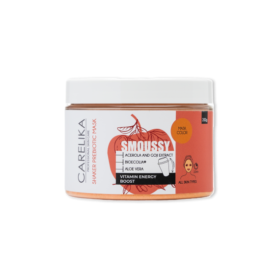 Шейкерная витаминная маска-смузи CARELIKA с пребиотиками, ацеролой и ягодами годжи.